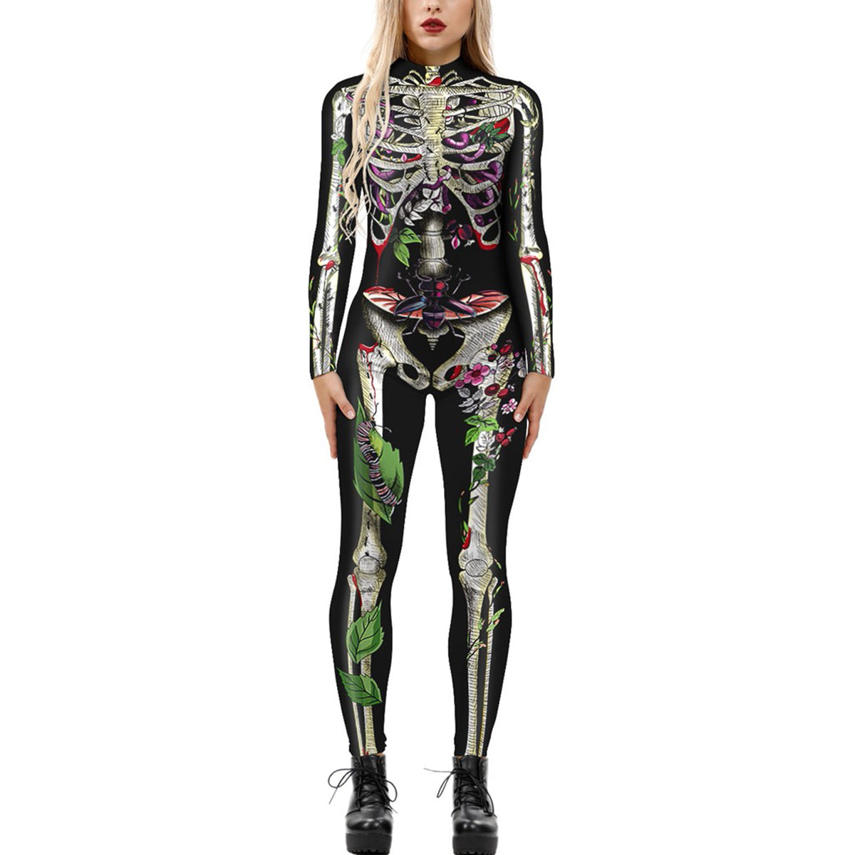 European and American New funny long-sleeved Halloween jumpsuit