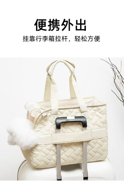 Cat Bag Outgoing Portable Breathable Shoulder Breathable Small Dog Bag Portable Lightweight Canvas Cat Pet Crossbody Backpack