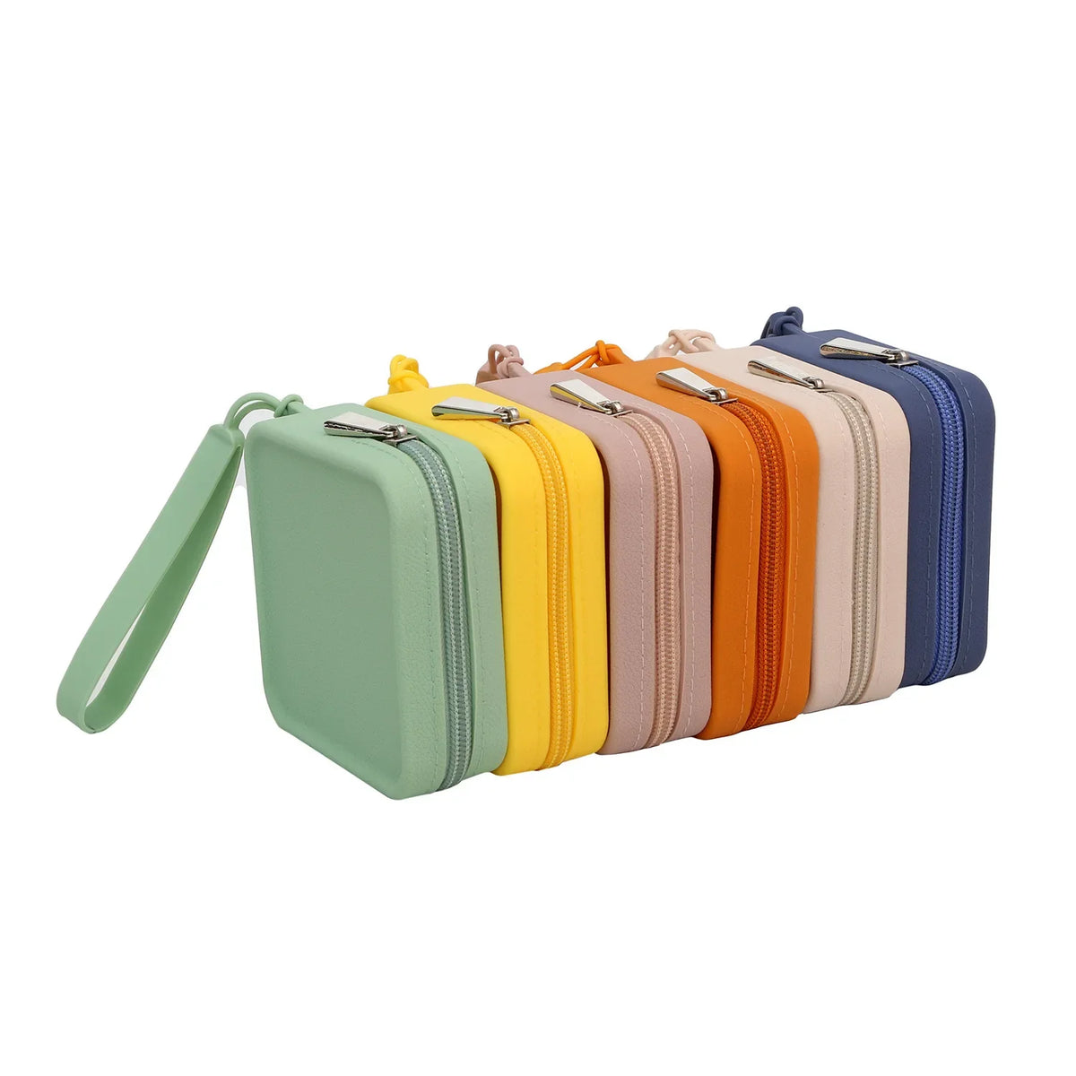 Square Silicone Makeup Storage Box Coin Purse Light Luxury Storage Multi-Purpose Small Closed Portable Storage Bag