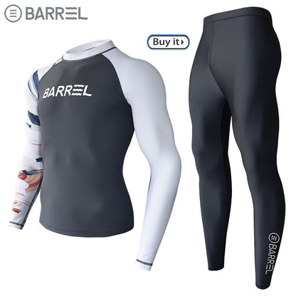 Sun Protection Swimsuit Men's Surfing Suit Split Quick-Drying Tight Jellyfish Suit Snorkeling Suit Wetsuit Full Body Long-Sleeved Trousers