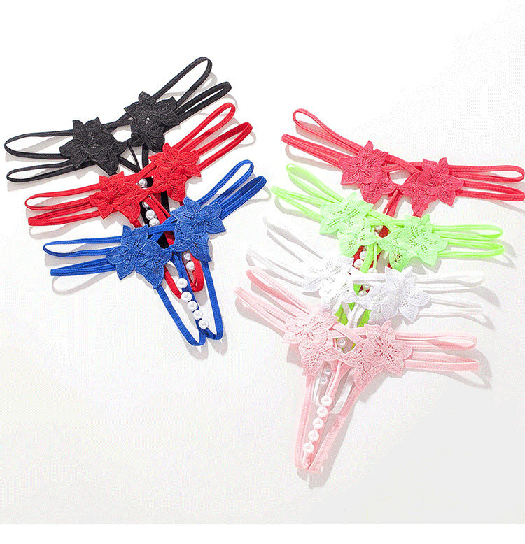 Plus size sexy thong online celebrity sexy transparent oversized double row bead massage transparent temptation open-end free off underwear