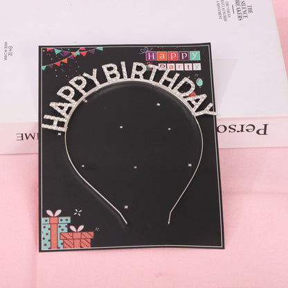 Decorations Iron Hair Hoop Ornaments Headband Cake Decoration Happy Birthday Letter Party Birthday Headband Halloween