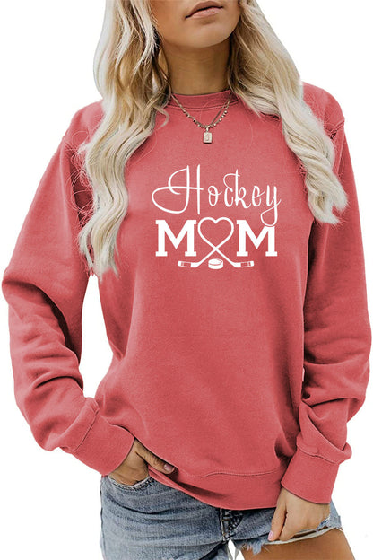 Amazon Wish Independent Station Fashionable Simple Hockey Mom Letter Fun Printed Women's Casual Sweatshirt