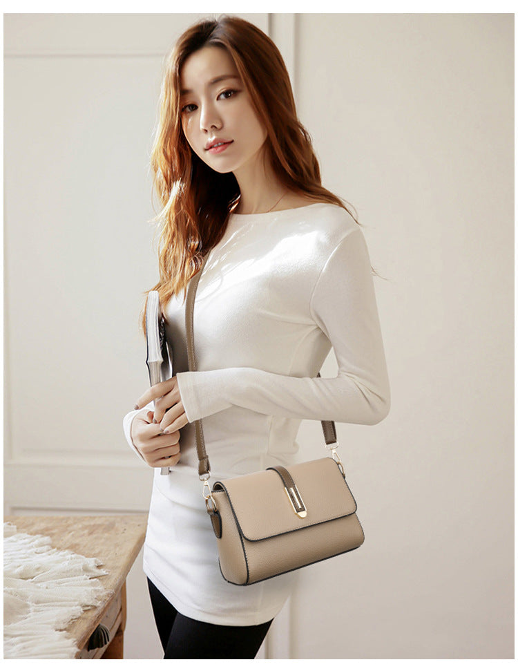 Small Square Bag for Women 2026 New Fashion Soft Leather Women's Shoulder Crossbody Bag Pure Color High-Quality Texture Middle-Aged Mom Bag