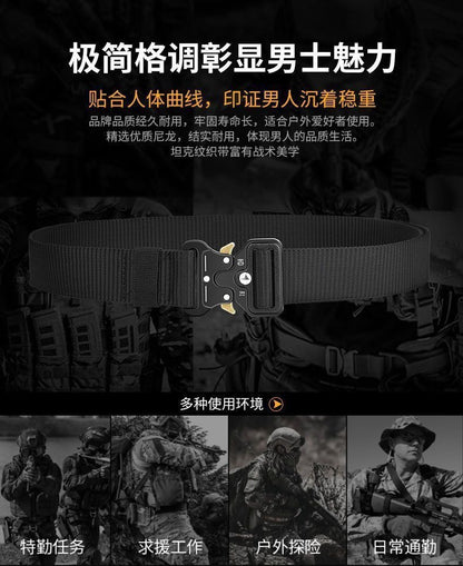 Factory direct cross-border nylon automatic buckle belt outdoor tooling tactical pants belt military training belt men wholesale