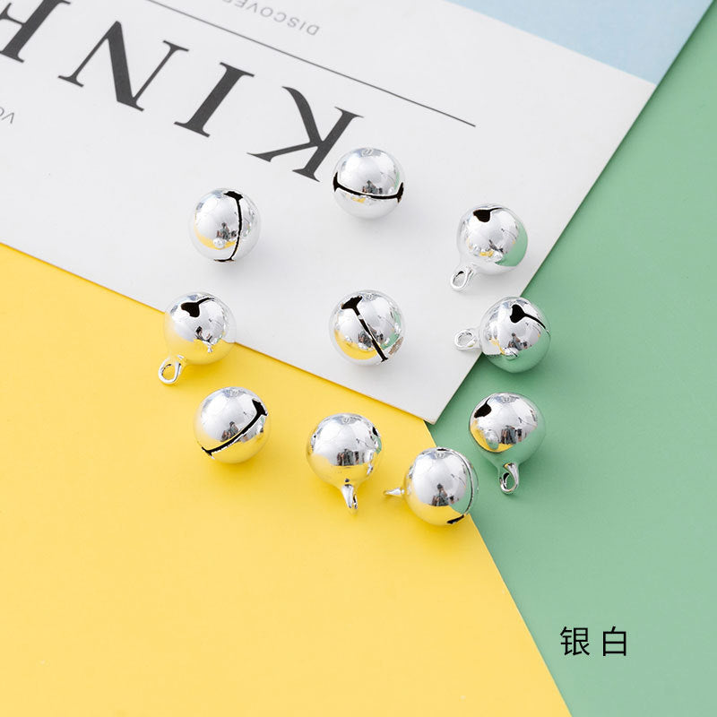 12mm Eco-Friendly Colorful Flat Metal Copper Bells, Color-Preserving, Christmas Holiday Pet Gift DIY Keychain Accessories