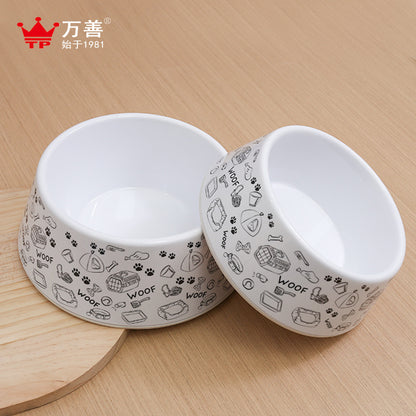 Melamine pet bowl wholesale ins style high-looking dog non-slip rice bowl medium and small dog Teddy golden retriever drop-resistant bowl