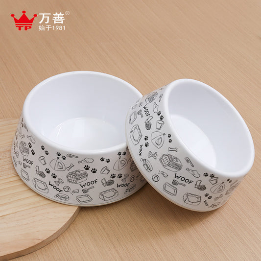 Melamine pet bowl wholesale ins style high-looking dog non-slip rice bowl medium and small dog Teddy golden retriever drop-resistant bowl