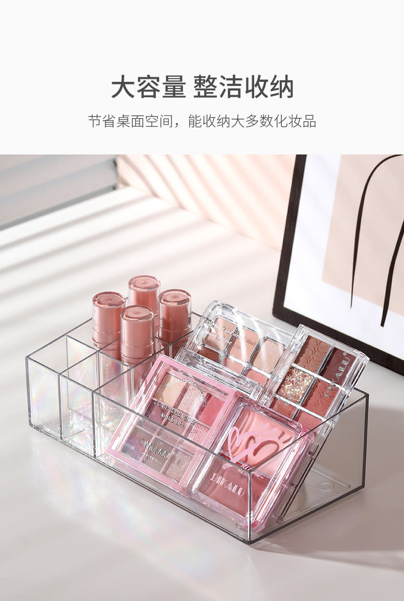 Transparent Storage Box Cosmetics Organizer Desktop Lipstick Makeup Brush Skin Care Product Pen Holder Makeup Box Storage Shelf