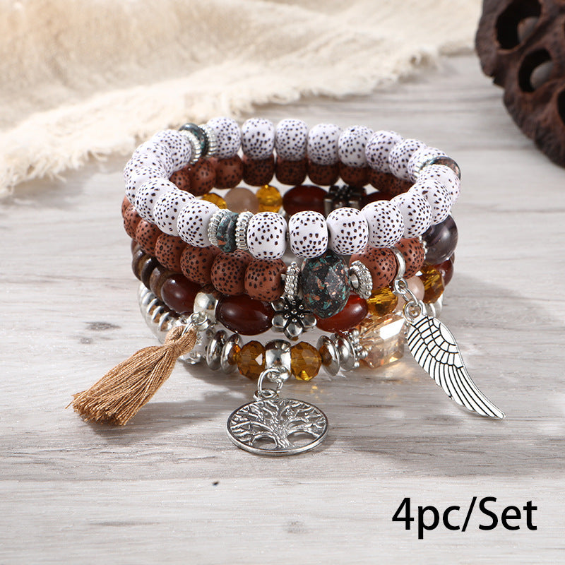 European and American Cross-Border Hot-Selling New Bohemian Bracelets Creative Tassel Multi-Layer Beaded Bracelets Fashion Jewelry