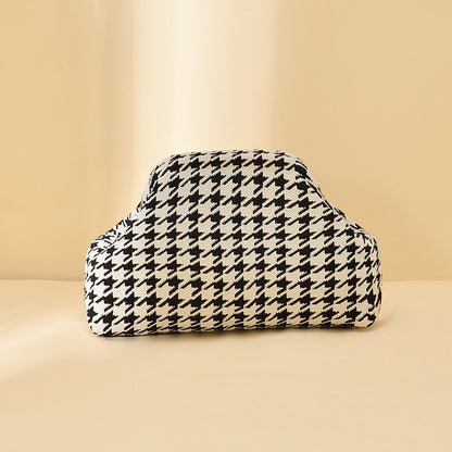 Cross-Border Dropshipping Knitted Bag Striped Clutch Bag for Women Fly-Knit Cloud Versatile Stylish Portable Makeup Bag Large Capacity