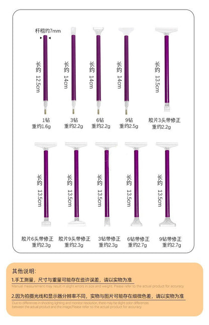 DIY new diamond painting tools suit purple drill pen mastic drill disc multi-functional open disc tool