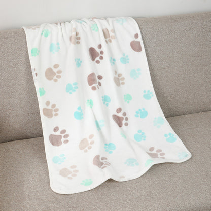 Cross-border pet blanket mat cat and dog flannel blanket autumn and winter warm blanket pet sleeping mat wholesale