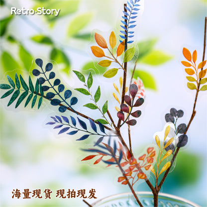 Retrostory Qingxu Series Pet Stickers with Branches and Leaves Growth Theme 30 Pieces into 6 Creative Handbook Decoration Stickers