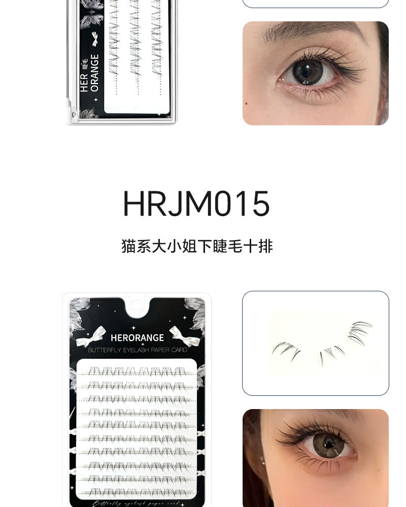 HERORANGE ~ cat big miss lower eyelashes false eyelashes natural hair flu single cluster lazy mother raw eyelashes