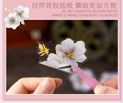 Pick up Pet Flower Sticker Pack, Hot Stamping Handbook DIY Decorative Material Stickers, 20 Pieces in Cross-Border 6 Styles