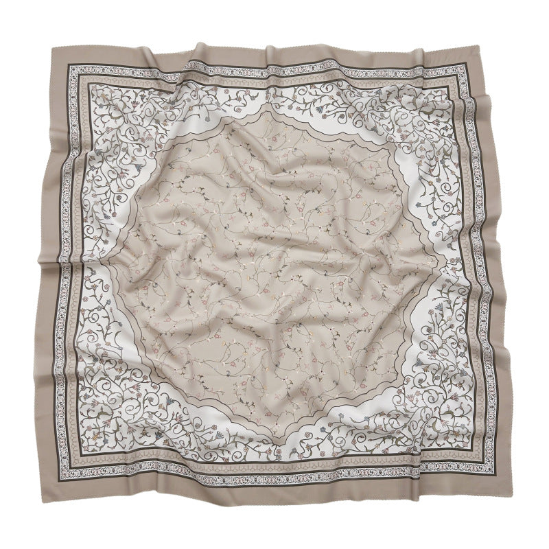 Cross-Border New Product Voile Print 110 Square Scarf Classic Lace Scarf Turban Malaysian Shawl