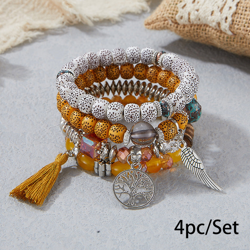 European and American Cross-Border Hot-Selling New Bohemian Bracelets Creative Tassel Multi-Layer Beaded Bracelets Fashion Jewelry