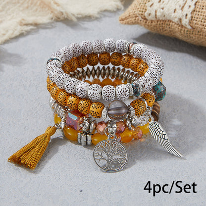 European and American Cross-Border Hot-Selling New Bohemian Bracelets Creative Tassel Multi-Layer Beaded Bracelets Fashion Jewelry