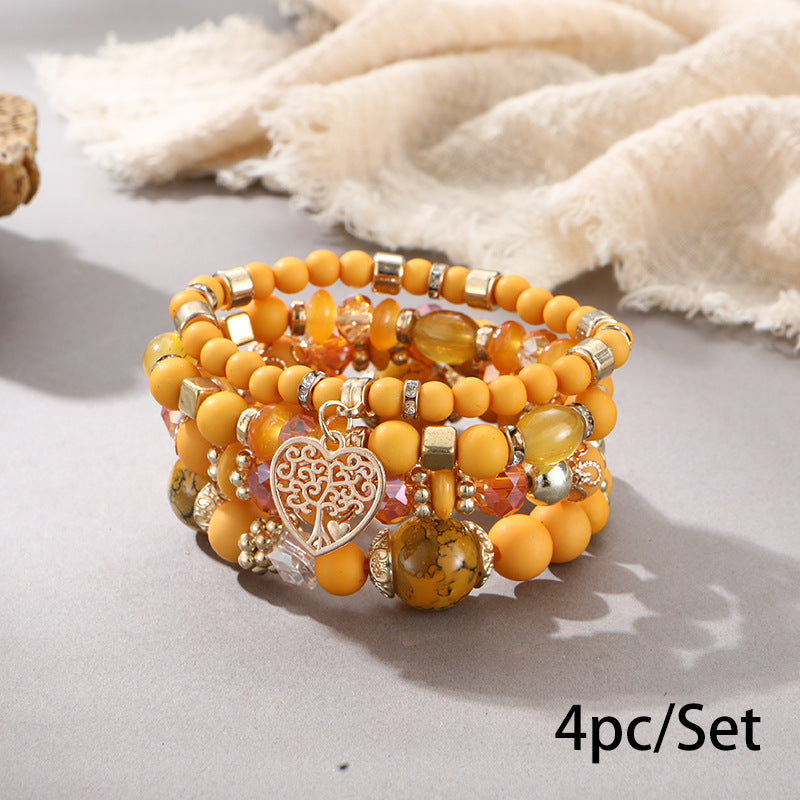 European and American Cross-Border Hot-Selling New Bohemian Bracelets Creative Tassel Multi-Layer Beaded Bracelets Fashion Jewelry