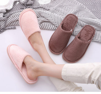New plush indoor home autumn and winter wooden floor warm EVA moon cotton slippers Cixi men and women couples