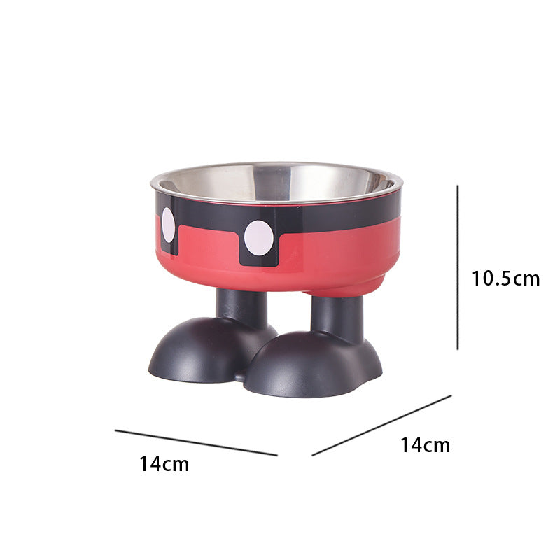 Pet stainless steel bowl non-slip large capacity dog bowl cat goblet bowl neck protection pet bowl anti-knock cat bowl new
