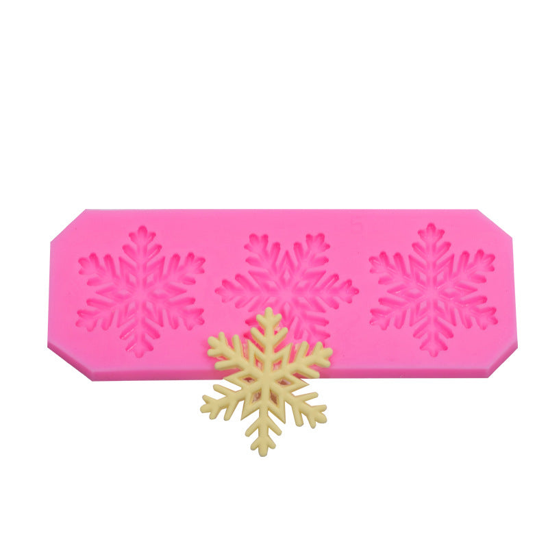 Christmas snowflake modeling silicone molds sugar cake chocolate mold diy baking Christmas decoration glue