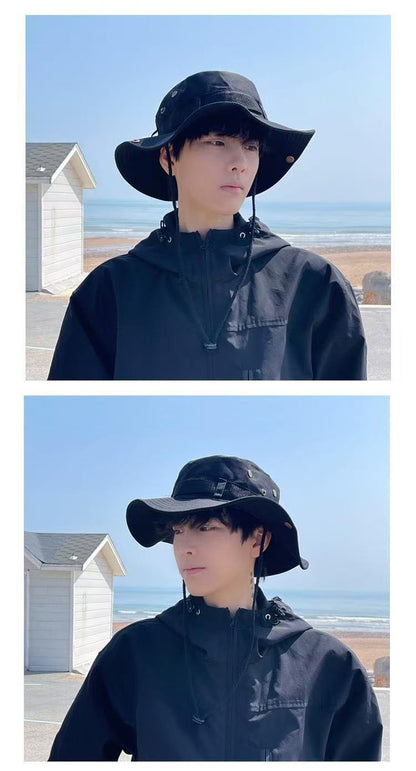 All-Match Western Denim Hat Men's and Women's Outdoor Mountaineering Summer Sun Hat Fishing Sunscreen Fisherman Hat Camping Breathable