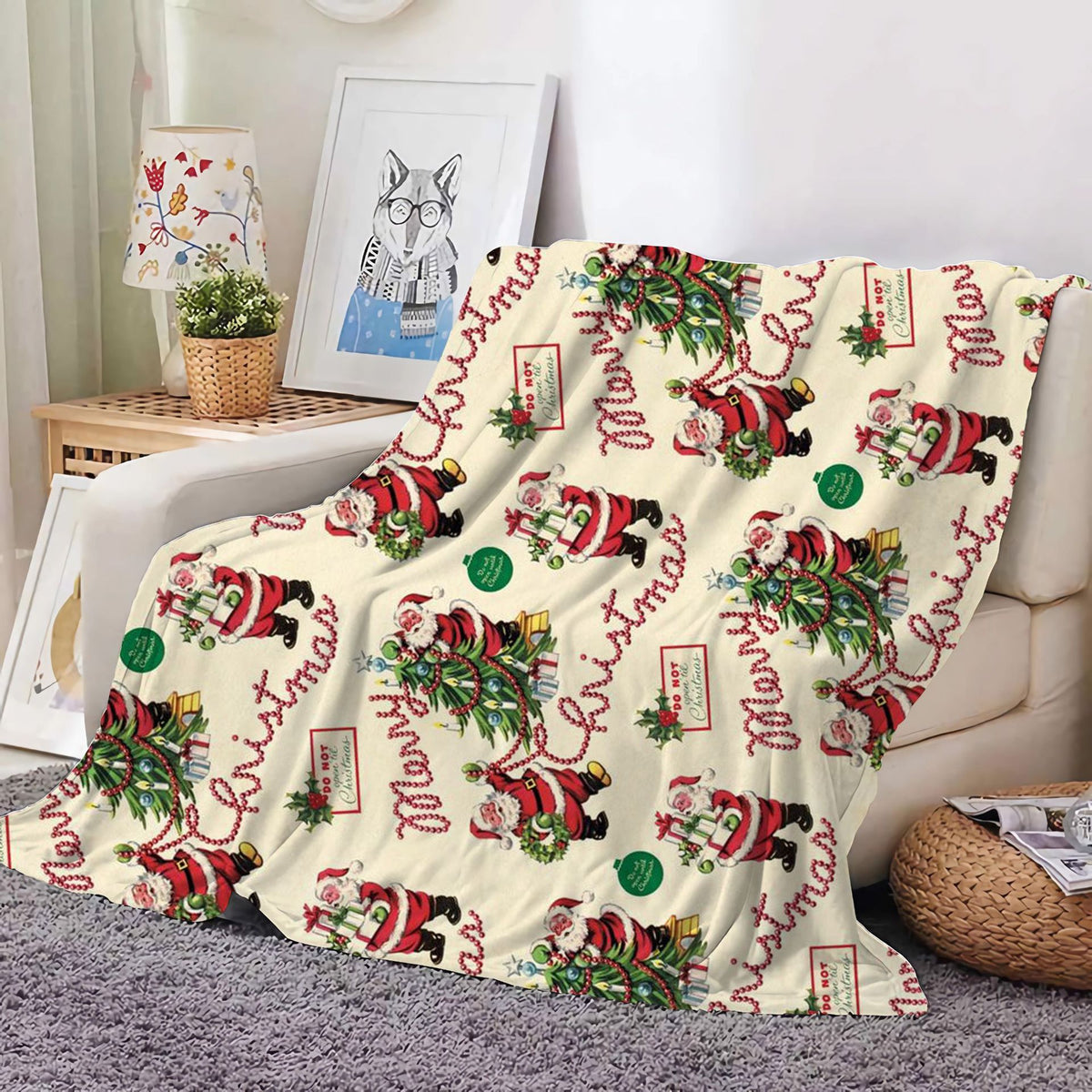 Christmas Decoration Blanket Holiday Blanket Red Festive Blanket Christmas Tree Polo Sofa Blanket Flannel Blanket