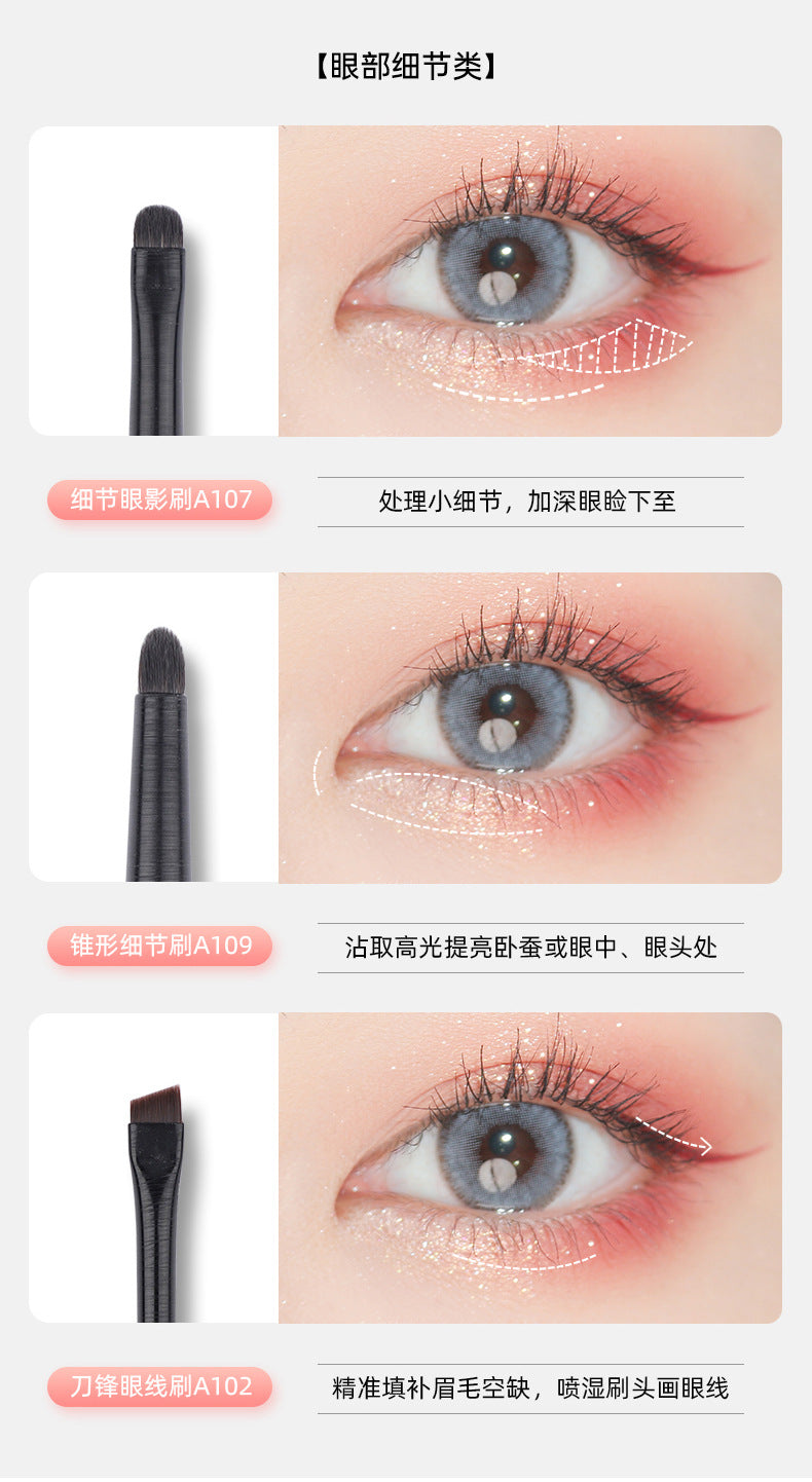 Eye shadow brush 6 piece set wholesale eye makeup lying silkworm eyeliner blade eye details eye set brush makeup brush beginners