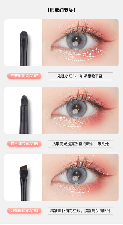 Eye shadow brush 6 piece set wholesale eye makeup lying silkworm eyeliner blade eye details eye set brush makeup brush beginners