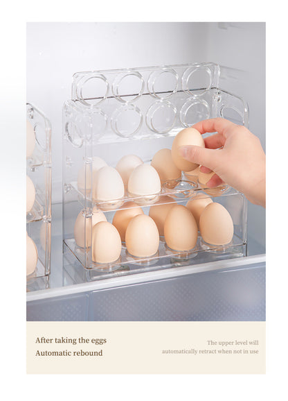 Egg Storage Box for Refrigerator Side Door, Egg Carton Holder, Food-Grade Special Transparent Storage and Preservation Box with Lid
