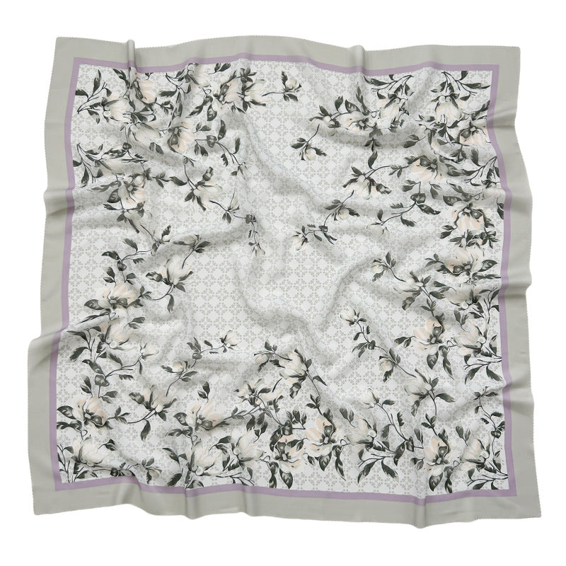 Cross-Border New Product Voile Print 110 Square Scarf Classic Lace Scarf Turban Malaysian Shawl