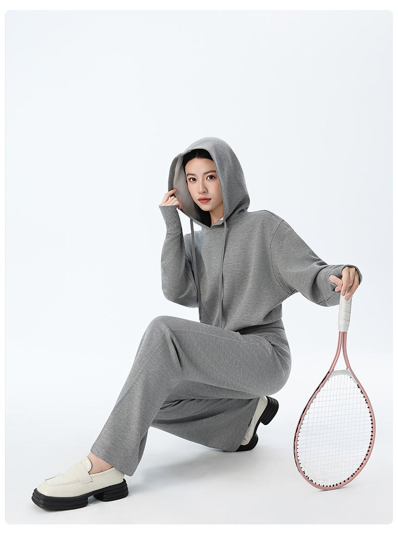 Couple Style Air Layer Hooded Top for Women, Lightweight, Breathable, High-End, Slim, Casual, Loose Sweatshirt, New Trendy Brand