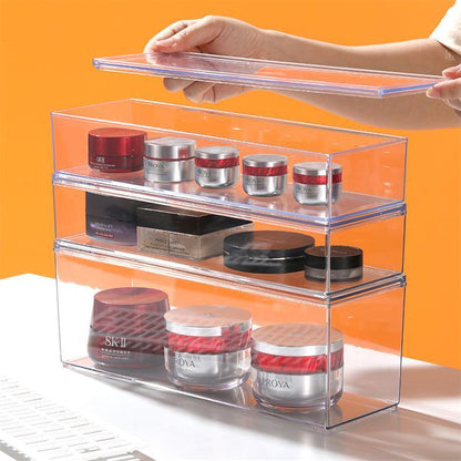 Food-Grade Storage Box, Acrylic Refrigerator Storage, Desktop Book Storage Box, Student Dormitory Sundries, Facial Mask Organization