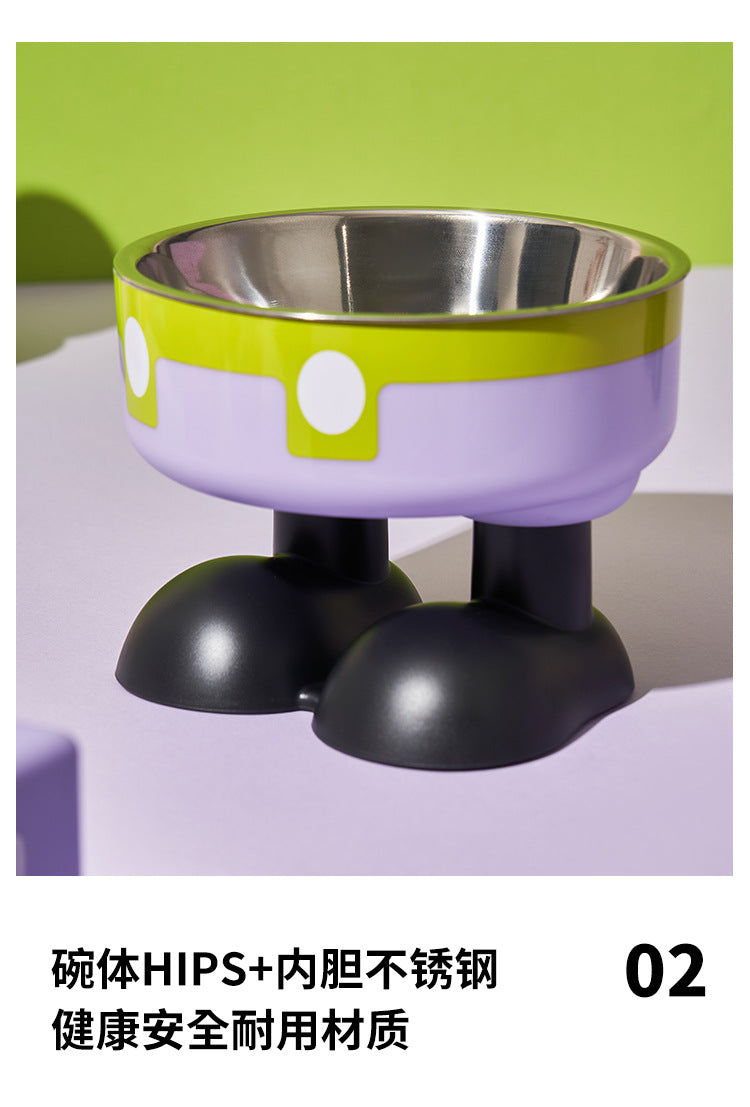 Pet stainless steel bowl non-slip large capacity dog bowl cat goblet bowl neck protection pet bowl anti-knock cat bowl new