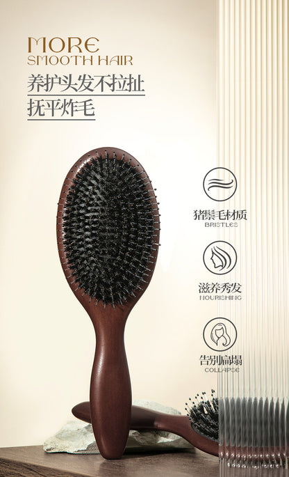 Natural and Authentic Boar Bristle Air Cushion Comb Air Bag Massage Comb Scalp Meridian Fluffy Bamboo Comb Beech Wood Comb Wholesale