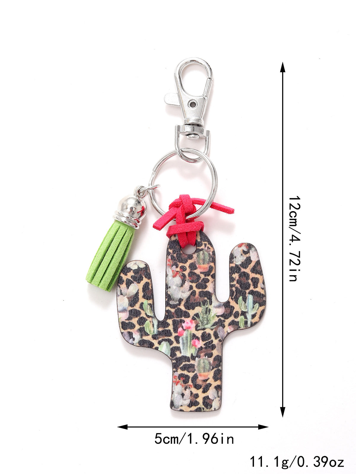 New Wooden Cactus Keychain Leopard Flower Rainbow Sunflower Striped Printed Bag Car Pendant