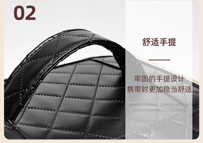 New Storage Bag Plaid Large Capacity High-Level Makeup Brush Set Makeup Makeup Artist Portable Cosmetic Bag