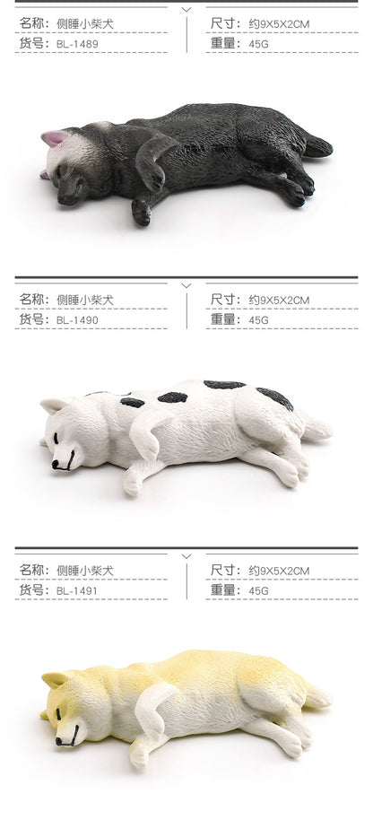 Cross-border Children's Cognitive Simulation Pet Dog Model Sleeping Posture French Bulldog Chai Dog Decorative Ornament Toy