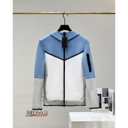 2024 Spring and Autumn Casual Sports Cotton Air Layer Hooded Zipper Cardigan Men's Jacket 490 Coat