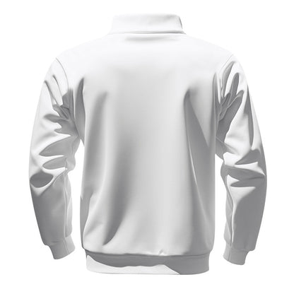 Cross-Border American Style Autumn and Winter Heavyweight Fleece Long-Sleeve Men's Sweatshirt with Half-Zip, Loose Fit, Stand Collar, Pullover Men's Sweatshirt