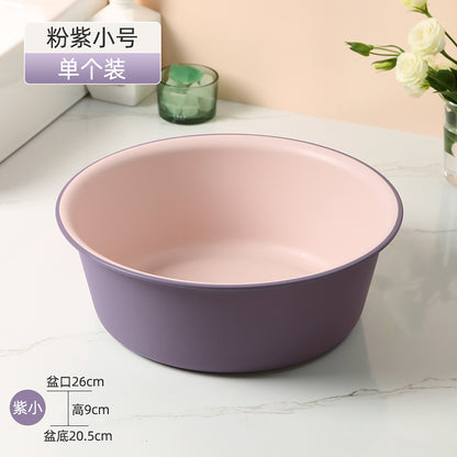 Washbasin plastic household large durable basin student dormitory baby contrast color small basin vegetable washing laundry foot basin