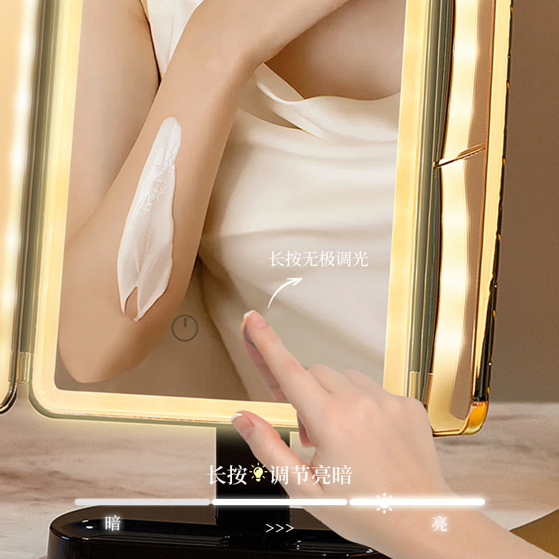 LED makeup mirror stepless dimming HD makeup makeup suit practical birthday gift cosmetics full gift box