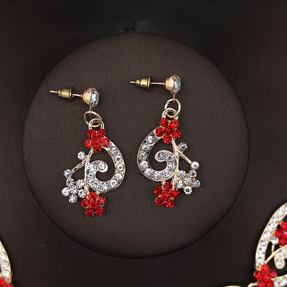Korean Bride Necklace Earrings Two-piece Decorations Wedding Yarn Wedding Jewelry Wedding Accessories Dance Studio
