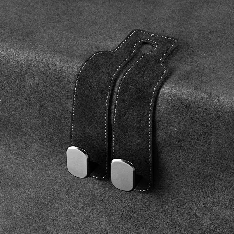 Car rear seat storage small hook turned leather zinc alloy ABS car double hook