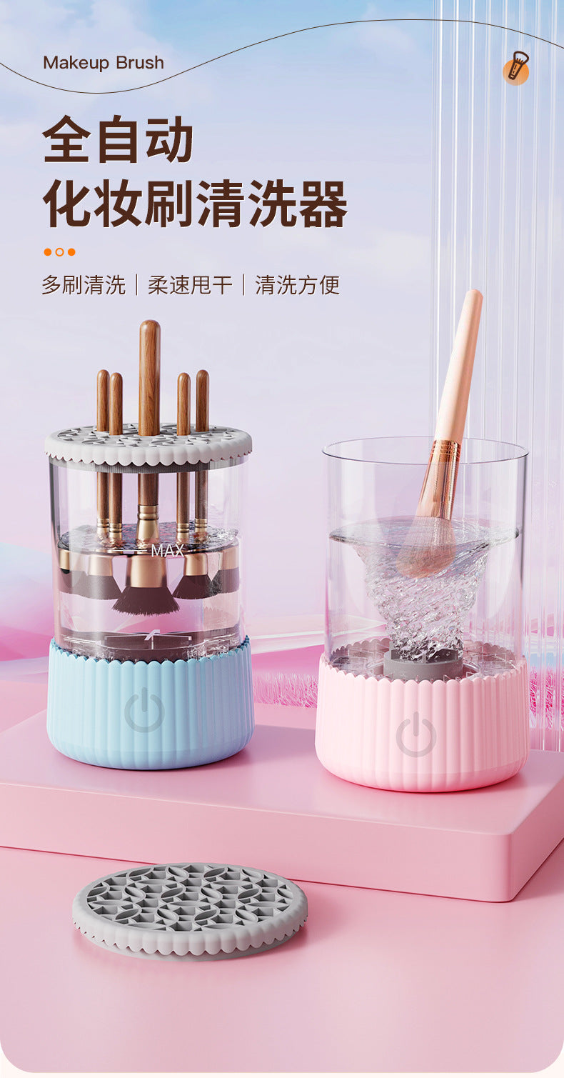 Cross-border explosions full-automatic quick-drying electric makeup brush cleaner beauty makeup brush drying tool cleaning machine