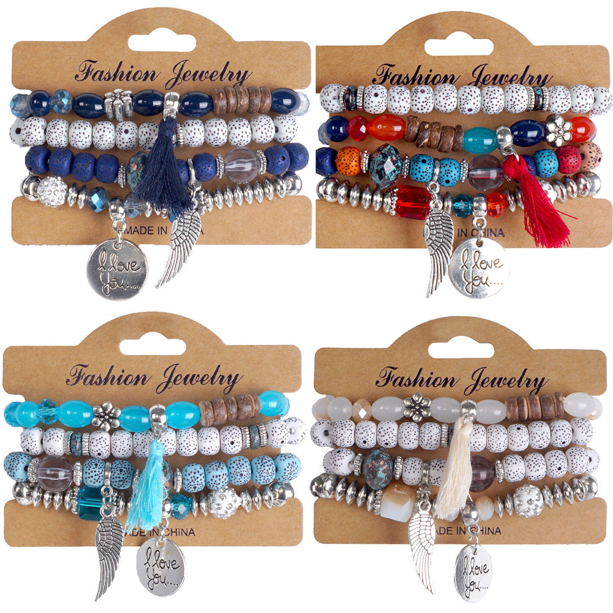 European and American Cross-Border Hot-Selling New Bohemian Bracelets Creative Tassel Multi-Layer Beaded Bracelets Fashion Jewelry