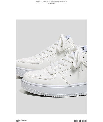 White Shoes Men's Summer Breathable Youth Casual All-match Men's Shoes 2024 New Student Pure White Sports Shoes