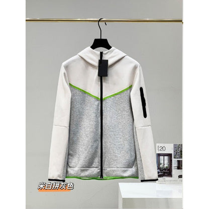 2024 Spring and Autumn Casual Sports Cotton Air Layer Hooded Zipper Cardigan Men's Jacket 490 Coat